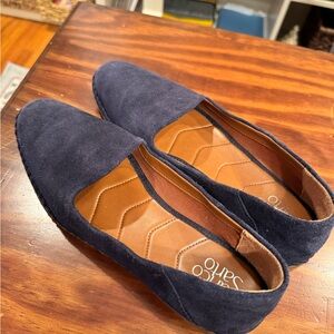 Franco Sarto Navy Blue Suede Flats